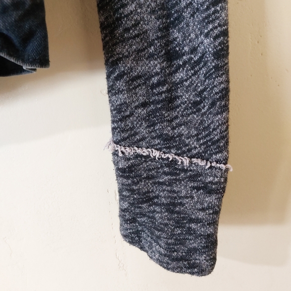 Free People Black Distressed Denim Hooded Sweater Jacket Womens Small - Picture 4 of 15